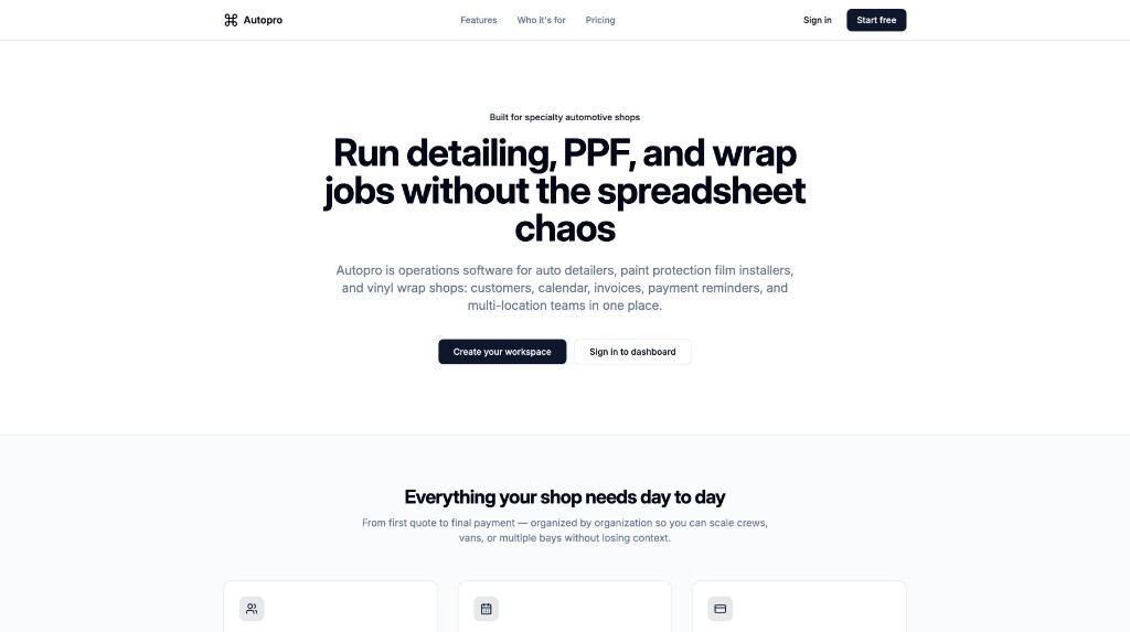 Autopro - project screenshot