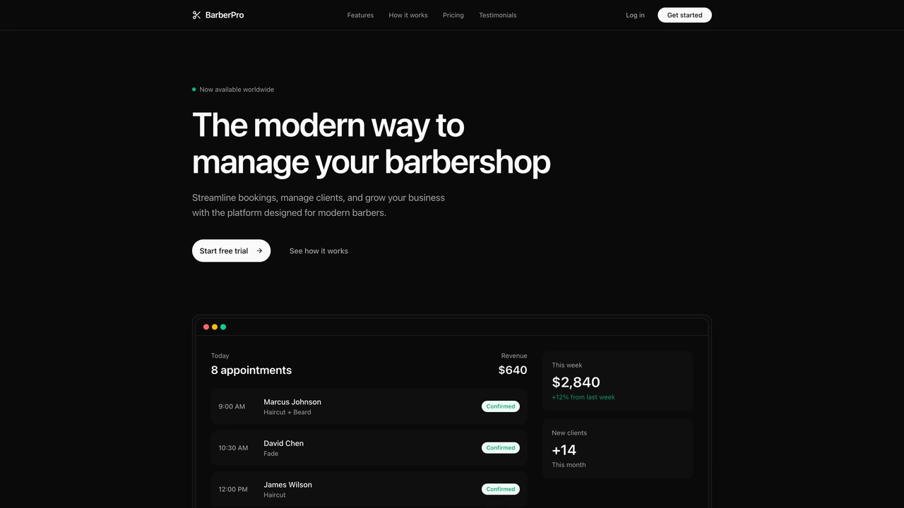 BarberPro - project screenshot