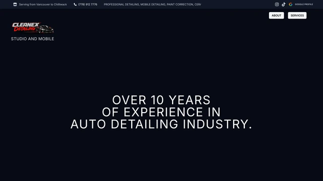 Cleanex Detailing - Studio & Mobile - project screenshot