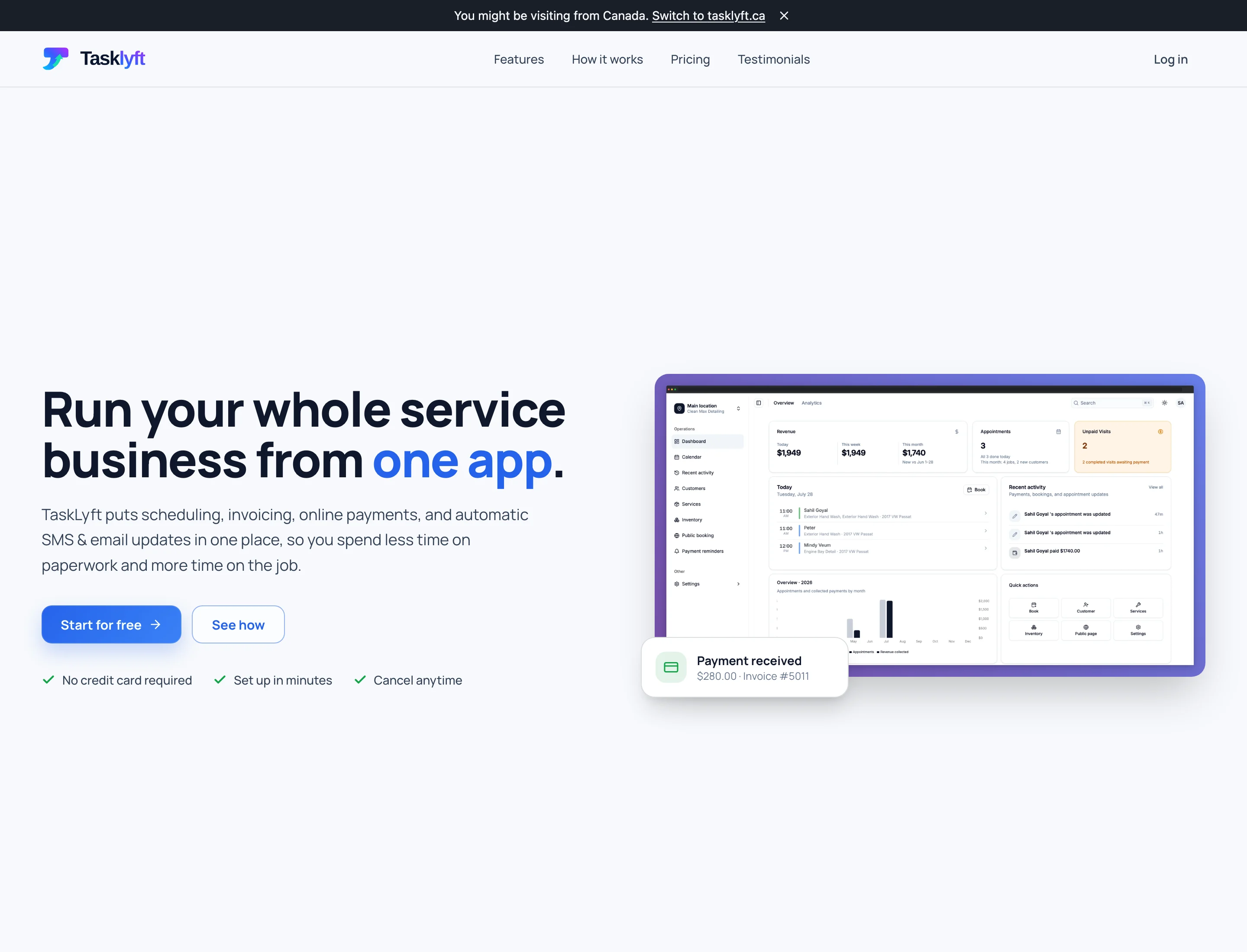 TaskLyft - project screenshot