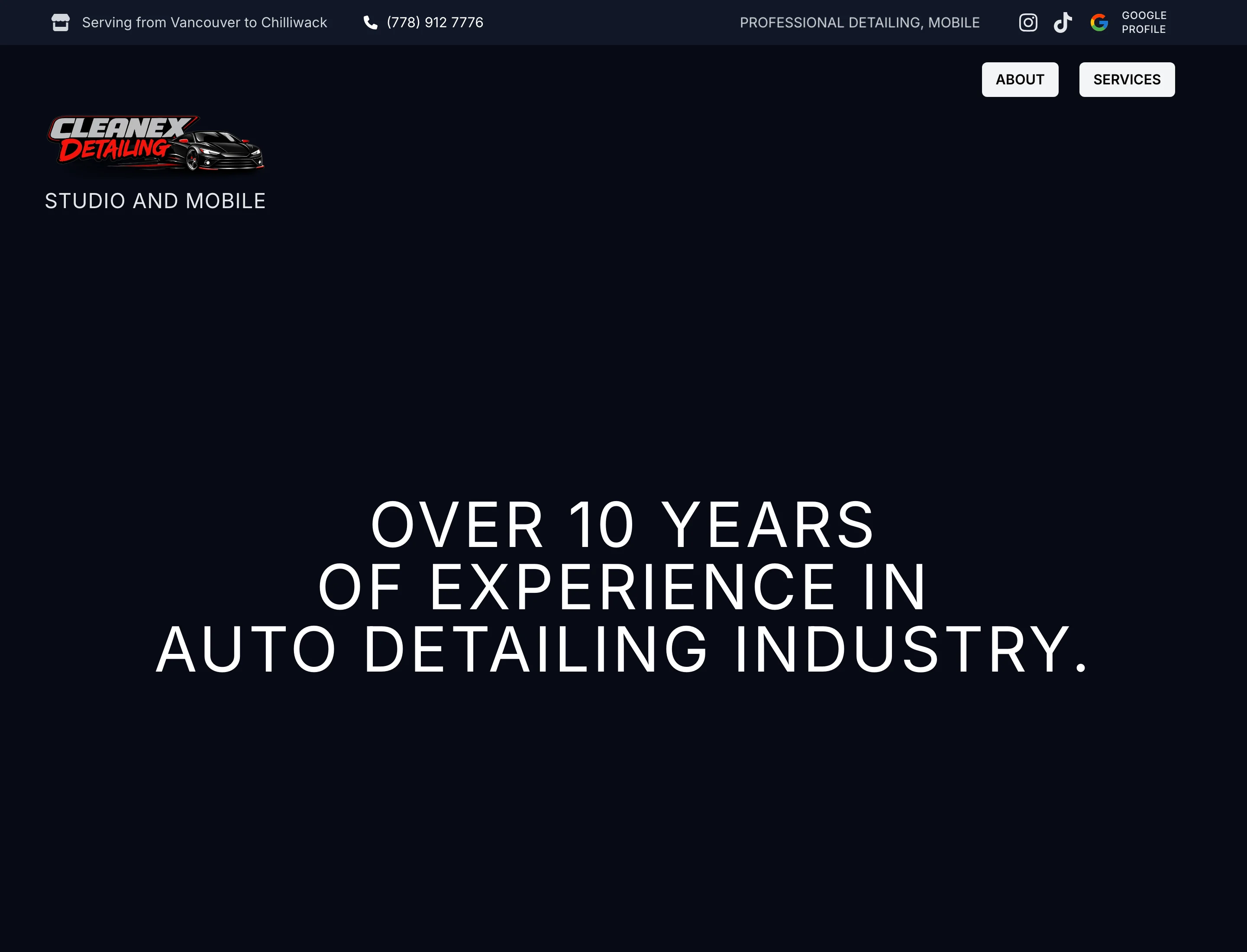Cleanex Detailing - project screenshot