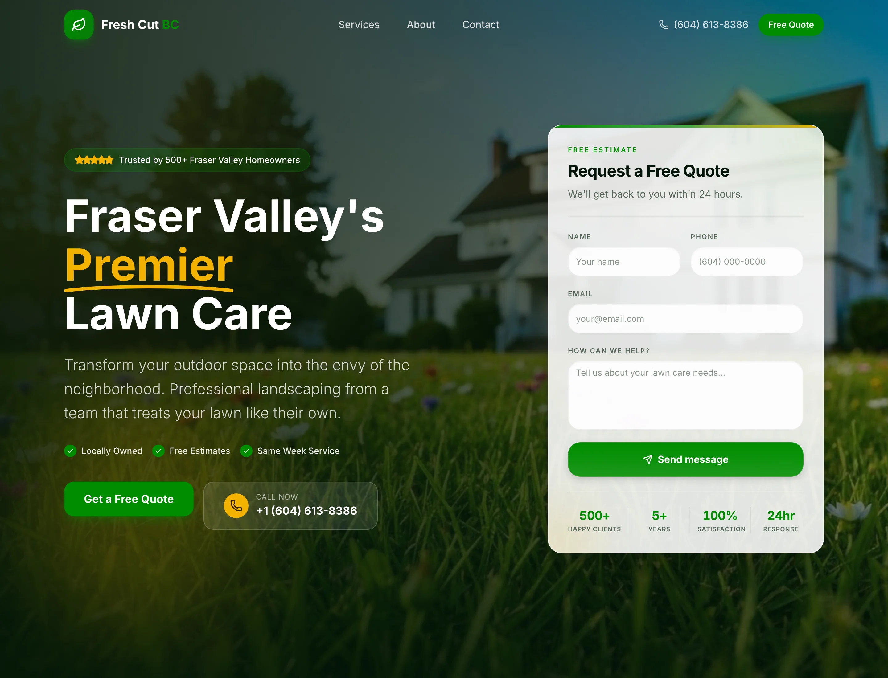 Fresh Cut Lawn BC - project screenshot