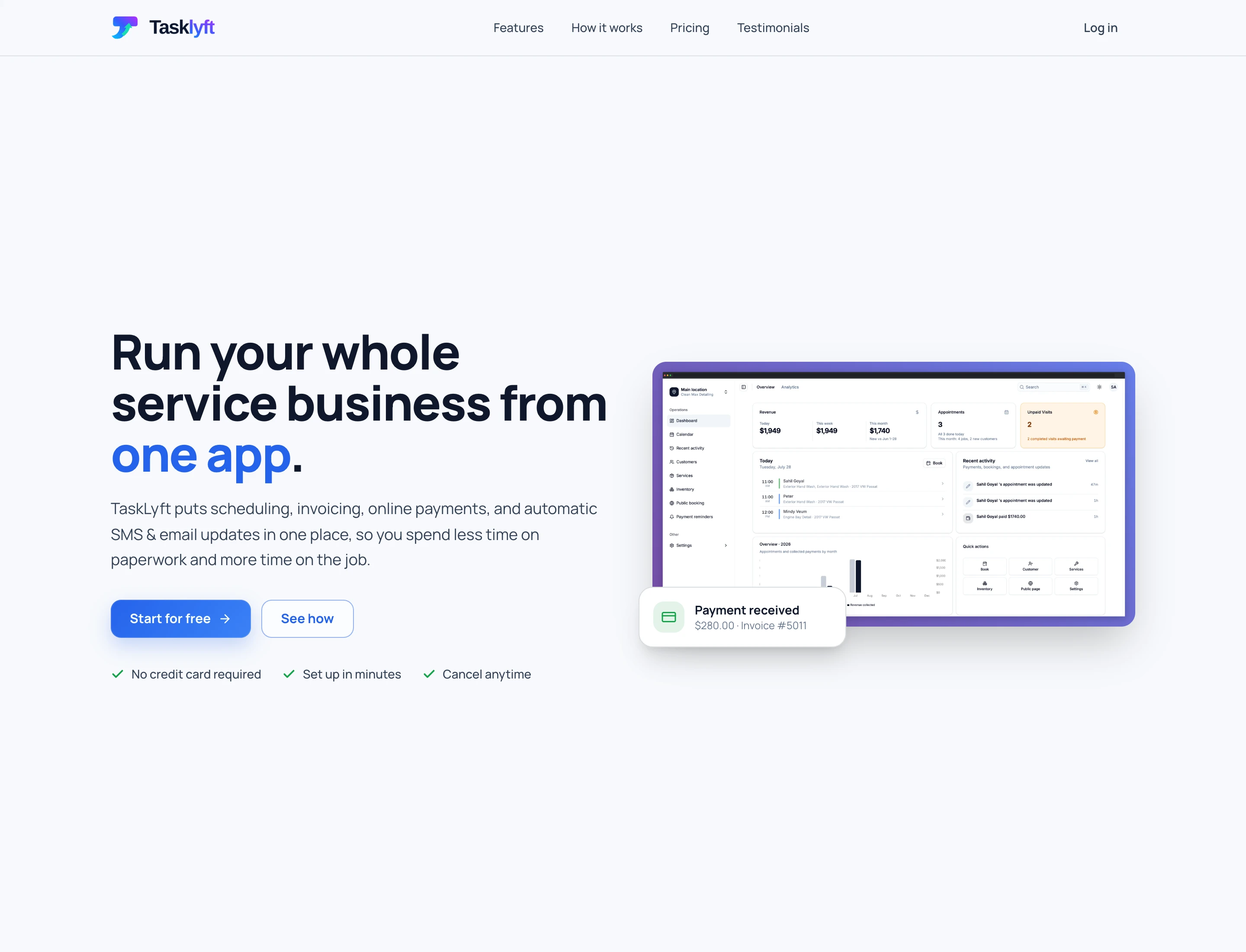 TaskLyft - project screenshot